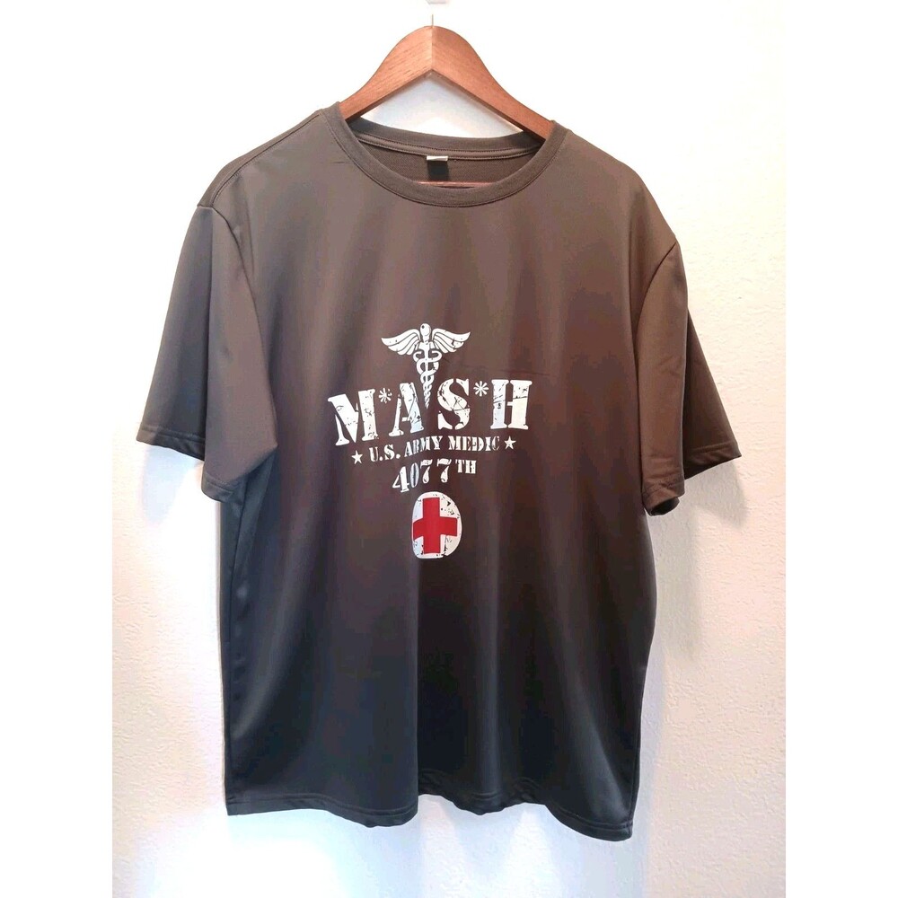 MASH 4077th U.S. Army Medic T-Shirt Mens XL Gray Graphic Tee TV Show Fan Gear - Picture 2 of 9